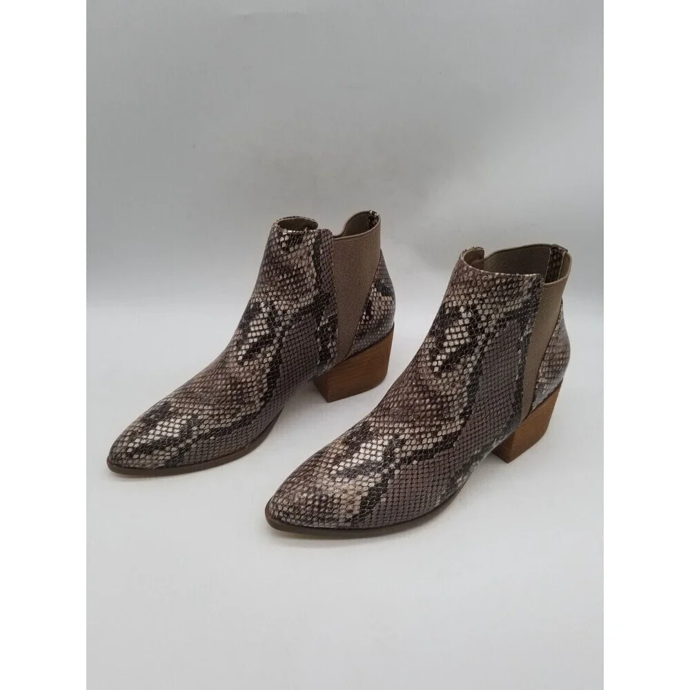 Chinese Laundry Womens Finn Brown Block Heel‎ Ankle Booties Size 6.5